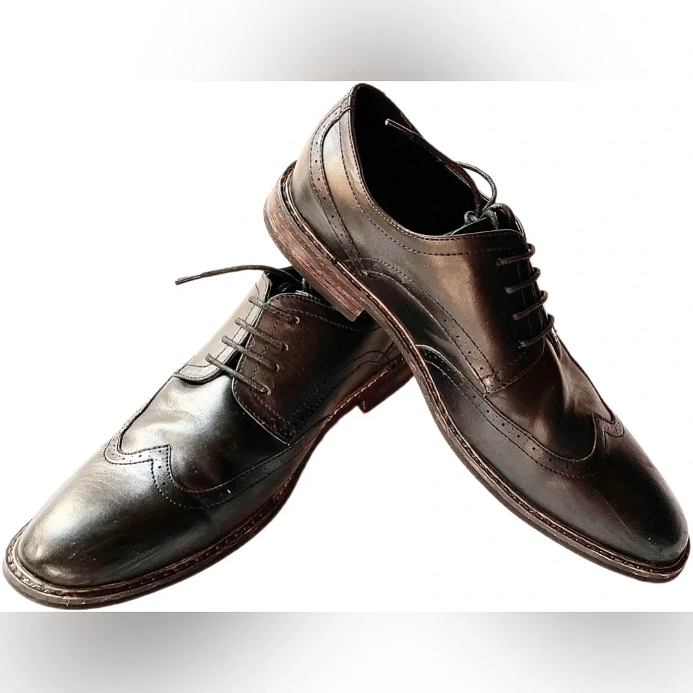 Men’s Dress Shoes made by Jousen Milan Sz 12 Black - Picture 1 of 6